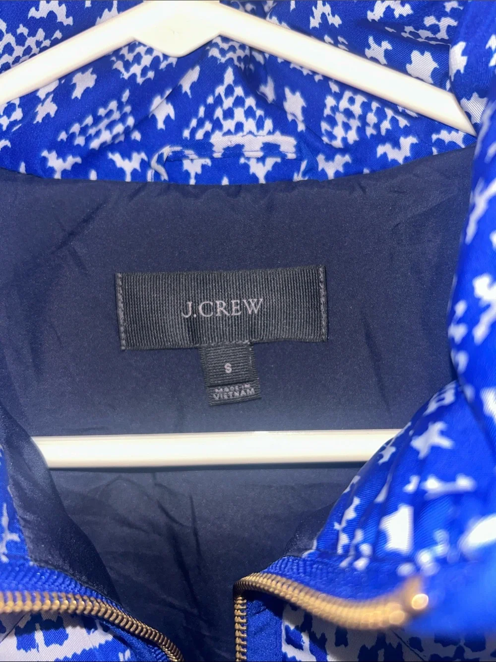J. Crew Royal Blue Fair Isle Quilted Vest